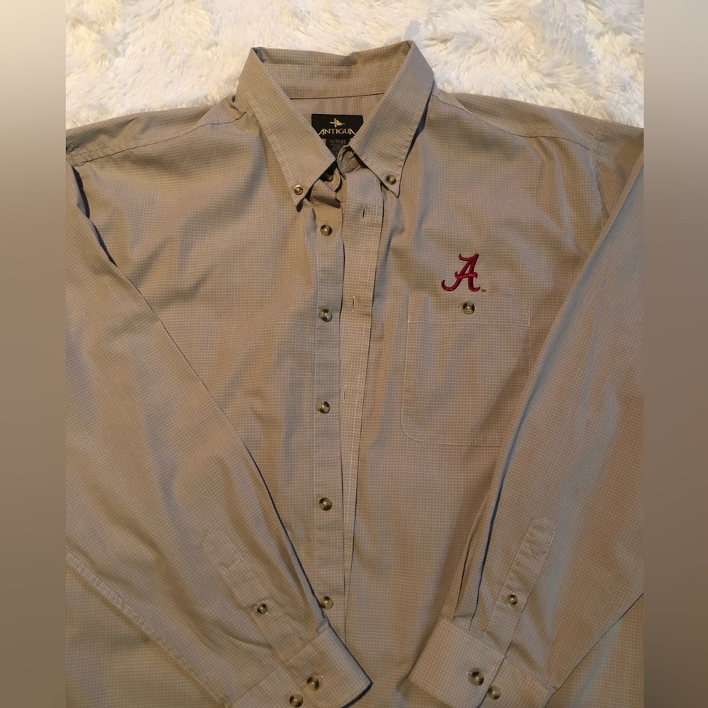 Antigua Mens Long sleeve button down Alabama shirt XL